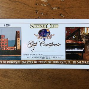 Stone Cliff Winery Gift Certificate